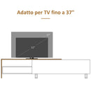 Mobile TV 180x29.5x41,3 cm con Mensole e Armadietto in Legno Bianco
