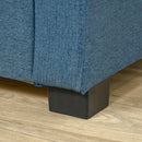 Panca Fondo Letto 120x50x44 cm con Vano Contenitore in Tessuto Blu