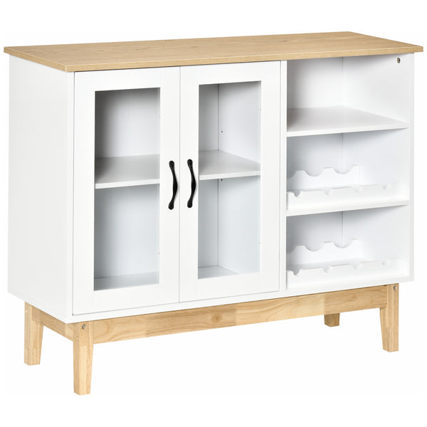 Buffet avec Cellier 3 Étagères 103x34x80 cm en MDF et Aggloméré Blanc acquista