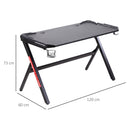 Scrivania da Gaming con Luci LED 120x60x73 cm in MDF Nero