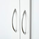 Carrello da Cucina 1 Cassetto 2 Ante con Ruote 73x50x91 cm Piano in Bambù Bianco