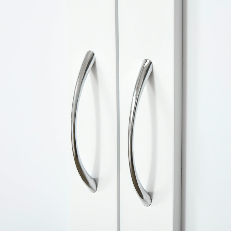 Carrello da Cucina 1 Cassetto 2 Ante con Ruote 73x50x91 cm Piano in Bambù Bianco