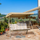 Dondolo da Giardino 3 Posti 172x110x156 cm in Acciaio Marrone
