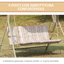 Dondolo da Giardino 3 Posti 172x110x156 cm in Acciaio Marrone