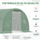 Serra a Tunnel 450x300x200 cm Porta Avvolgibile e 6 Finestre Verde