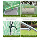 Serra a Tunnel 450x300x200 cm Porta Avvolgibile e 6 Finestre Verde