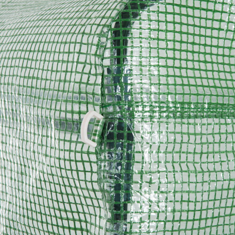 Serra a Tunnel 450x300x200 cm Porta Avvolgibile e 6 Finestre Verde