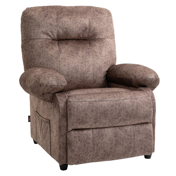 prezzo Fauteuil relax inclinable manuel avec repose-pieds marron clair amovible