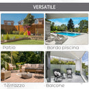 Ombrellone da Giardino Doppio 440x270x250 cm in Poliestere Beige