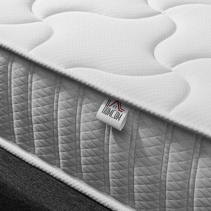 Materasso Memory e Molle Mastrimoniale Francese 140x190 cm H20 Bianco