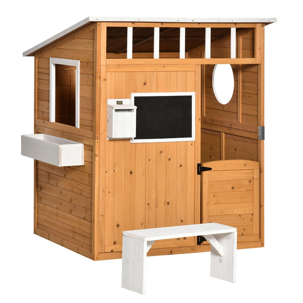 Maison de jeu pour enfants d'extérieur 122x108x135,5 cm en bois jaune online