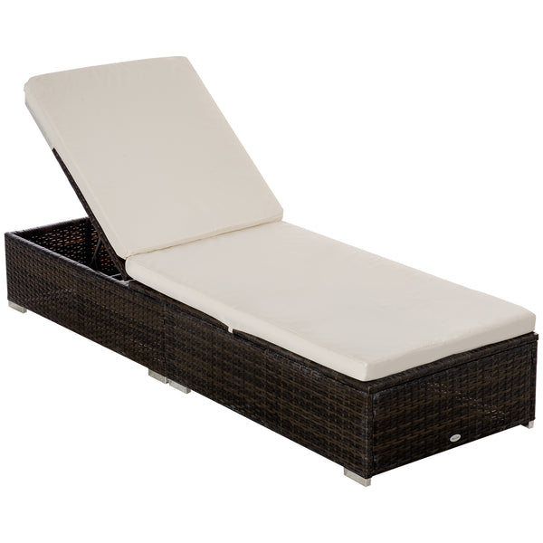 sconto Bain de Soleil 195x68x30 cm en Rotin Marron
