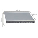 Tenda da Sole Avvolgibile a Parete 395x245 cm in Metallo e Poliestere Grigio