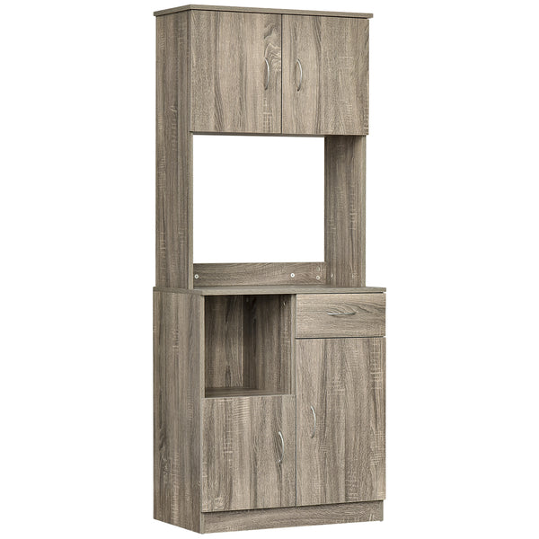 Buffet haut moderne 71x41x178 cm en aggloméré gris sconto