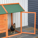 Pollaio con Nido per la Cova e Casetta con Vassoio Estraibile 170x81x110 cm in Legno Arancione