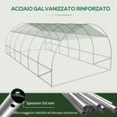 Serra da Giardino a Tunnel 570x292x197 cm per Orto in Acciaio e Copertura Verde