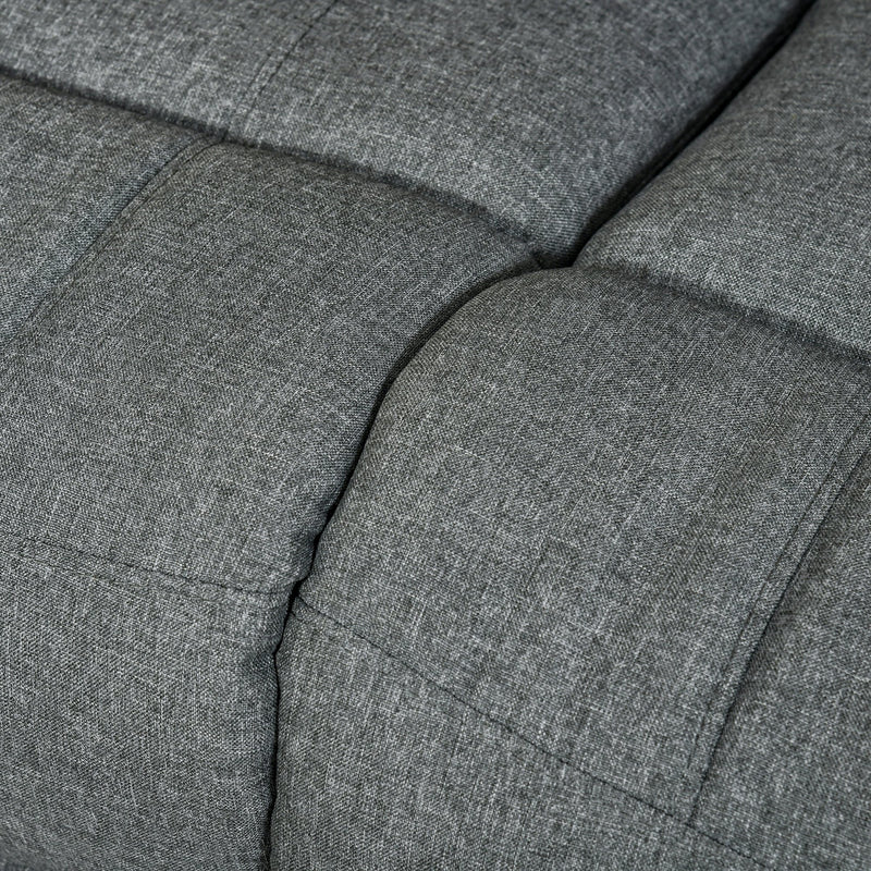 Divano 2 Posti 141,5x95x94,5 cm in Tessuto Grigio