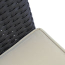 Set Tavolo e 6 Sedie Pieghevoli da Giardino con Cuscini Morbidi in PE Rattan e Legno Nero