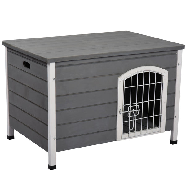 sconto Niche d'extérieur imperméable pour chien 80x55x53,5 cm en bois gris