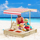 Sabbiera da Esterno per Bambini 118x118x118 cm in Legno Color Legno