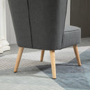 Sedia Imbottita 61x69x85 cm  in Tessuto Effetto Lino Grigio Chiaro