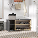 Panca Scarpiera Salvaspazio 104x37x47 cm 8 Paia di Scarpe in Truciolare Rovere e Antracite