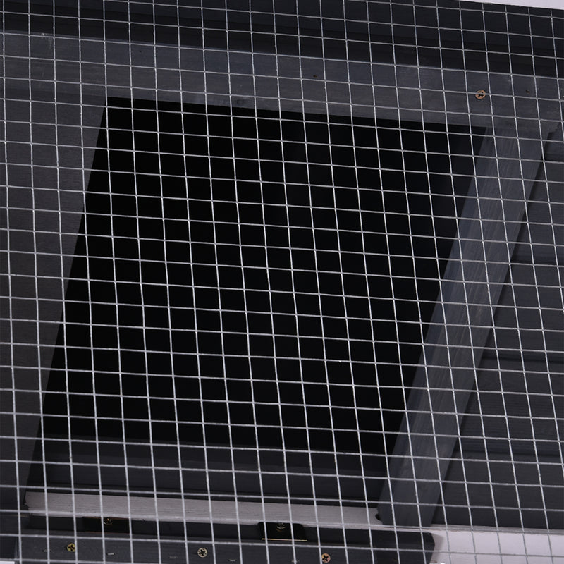 Pollaio da Giardino Prefabbricato 175.4x95.5x100 cm in Legno con Tetto Impermeabile Grigio