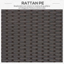 Set Salotto da Giardino 2 Poltroncine e Tavolino con Cuscini in Rattan Nero