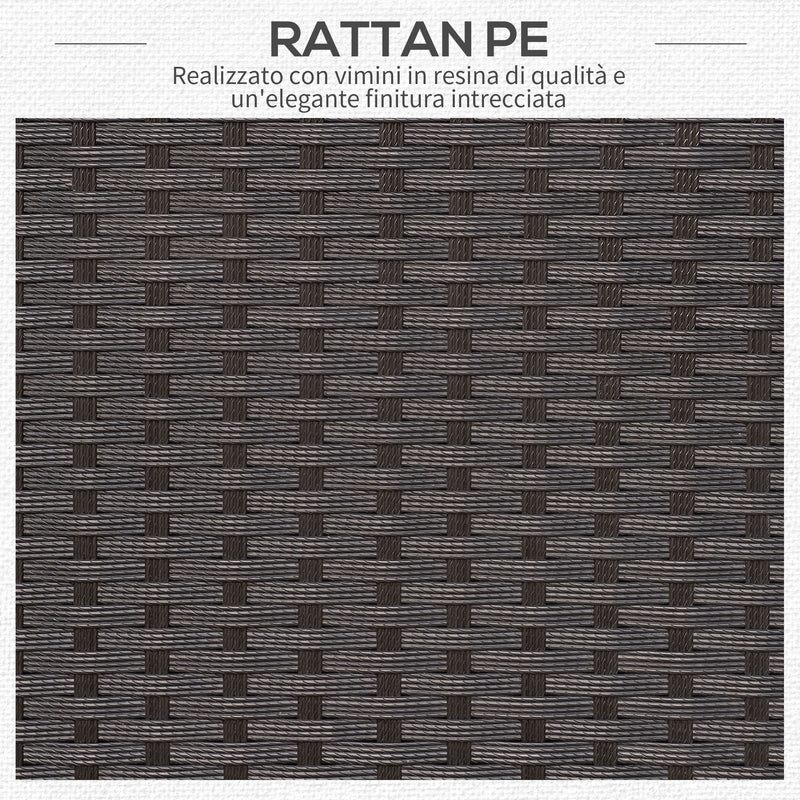 Set Salotto da Giardino 2 Poltroncine e Tavolino con Cuscini in Rattan Nero