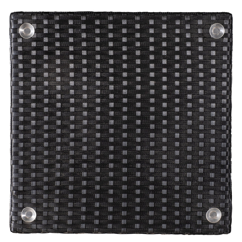 Set Salotto da Giardino 2 Poltroncine e Tavolino con Cuscini in Rattan Nero