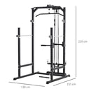Stazione Fitness Multifunzione 155x118x220 cm in Acciaio Nero