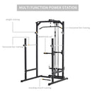 Stazione Fitness Multifunzione 155x118x220 cm in Acciaio Nero
