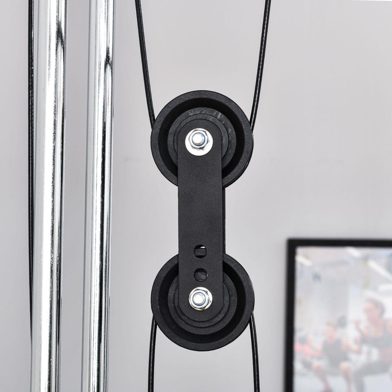 Stazione Fitness Multifunzione 155x118x220 cm in Acciaio Nero