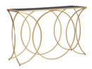 Console Infinity Small 120x40x79 cm in Ferro e Specchio Oro e Nero