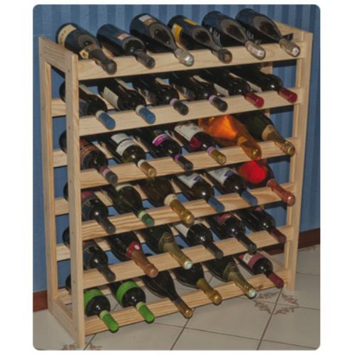 Cave à Vin Cave pour Bouteilles de Vin en Pin Poli avec 36 Places 80X90 Cm  acquista