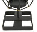Portacandele Bright Piramid 15x13x29 cm in Ferro Nero e Oro