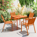 Set 4 Sedie da Giardino 56x66x91 cm Impilabili in Acciaio e PPArancione      