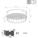 Divano Letto con Tavolino Salvador Ø165x30/60 h cm in Alluminio Bianco