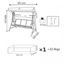 Dondolo Laconia 120x197x169 h cm in Textilene Bianco