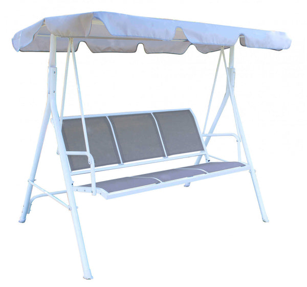 sconto Chaise à bascule Naxos 186x114x162 h cm en textilène blanc