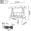 Dondolo Naxos 186x114x162 h cm in Textilene Bianco