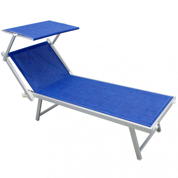 sconto Bain de soleil de jardin Bari 181x61x38 h cm en aluminium bleu