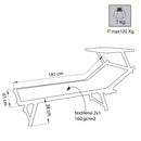 Lettino Prendisole da Giardino Bari 181x61x38 h cm in Alluminio Beige