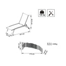 Lettino Prendisole da Giardino Itaca Impilabile 194x71x83 h cm in Textilene Rosso