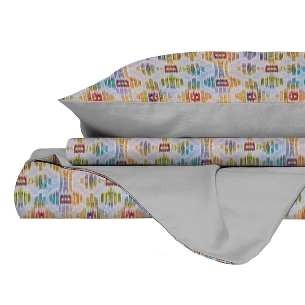 Copripiumino Matrimoniale con Federe Stampato in Puro Cotone Galax sconto