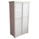 Armadio Mobile Mobiletto da Giardino in Legno 3 Ripiani e 2 Ante per Esterno Bianco