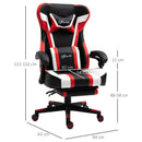Sedia da Gaming Massaggiante in Similpelle in Similpelle  Nera e Rossa