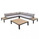 Salotto Angolare Tokyo con Cuscini in Alluminio Antracite