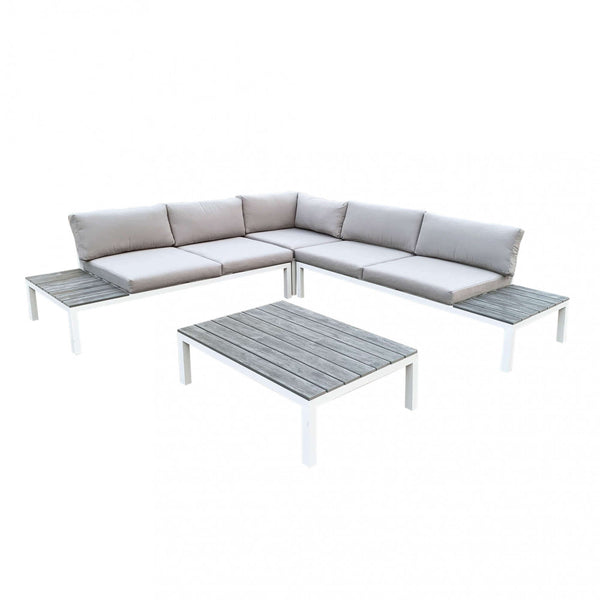 Salon d'angle Tokyo avec coussins en aluminium blanc acquista