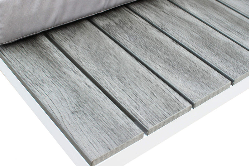 Salotto Angolare Tokyo con Cuscini in Alluminio Bianco